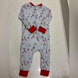 Boutique Western print footless zipper pajamas with bum pocket size 24 months